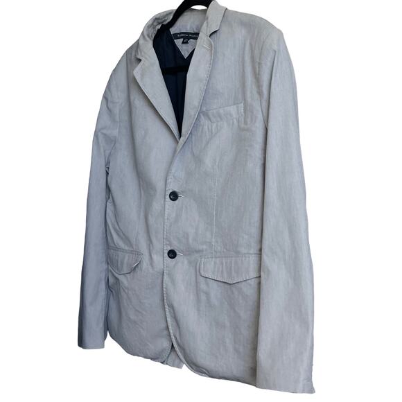 TOMMY HILFIGER SPORT JACKET, MENS, L (42-44), LIGHT BLUE & NAVY BLUE TRIM, LAPEL - Picture 4 of 11